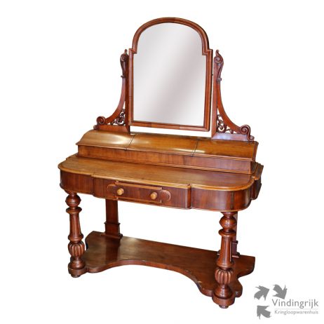 Antieke Kaptafel Biedermeier houten meubel houtsnijwerk 19e eeuw