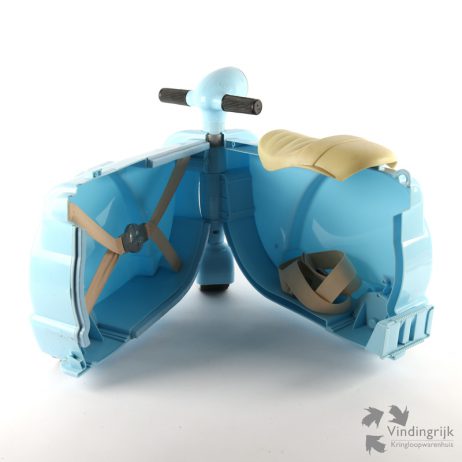 Skoot kinderkoffer blauw loopfiets scooter koffer kunststof bagage reis