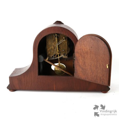 antieke vintage houten klassieke tafelklok schouwklok hout pendule klassiek antiek klok