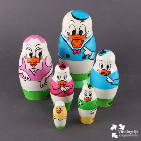 Vintage Matroesjka Donald Duck Walt Disney Productions kwik kwek kwak katrien duck