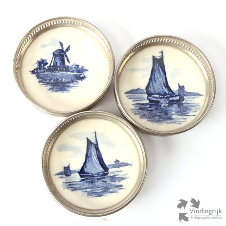 Set Onderzetters Borrelglaasjes Delfts Blauw
