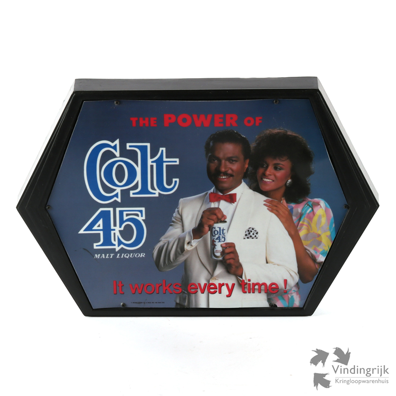 Lichtreclame Colt 45 Malt Liquor Billy Dee Williams Parels Breda