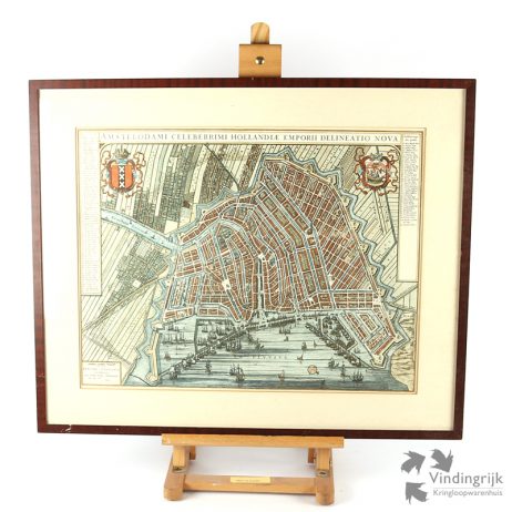 Kaart Amsterdam J. Blaeu 17e Eeuw