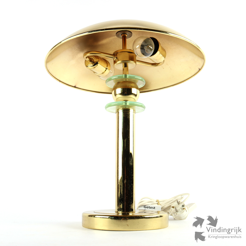 IMG_0087 vintage tafellamp mushroom paddenstoel goud messing Giso Gispen Wim Rietveld retro lamp