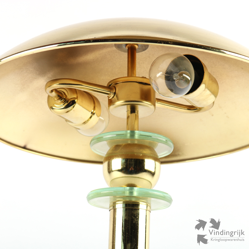 IMG_0088 vintage tafellamp mushroom paddenstoel goud messing Giso Gispen Wim Rietveld retro lamp