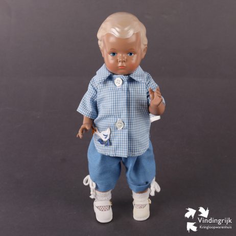 Hans 25 jongen schildpadpop Schildkröt Duitsland heruitgave pop celluloid tortulon schildpad replica kleding poppen dolls poppenfabriek toy