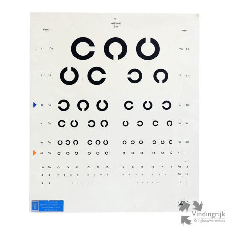 visuskaart TNO opticien ogen oogtest zichttest Landolt C ringen bord