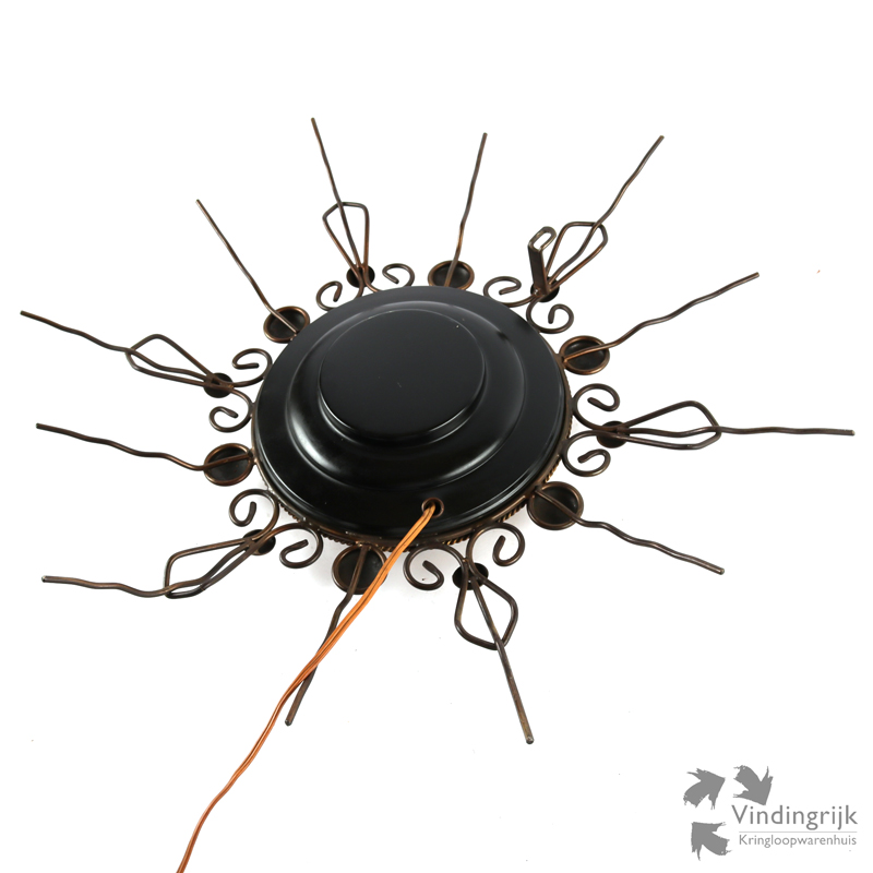 IMG_0296 vintage elektrische wandklok Orfac Sunburst zonneklok tijd klok