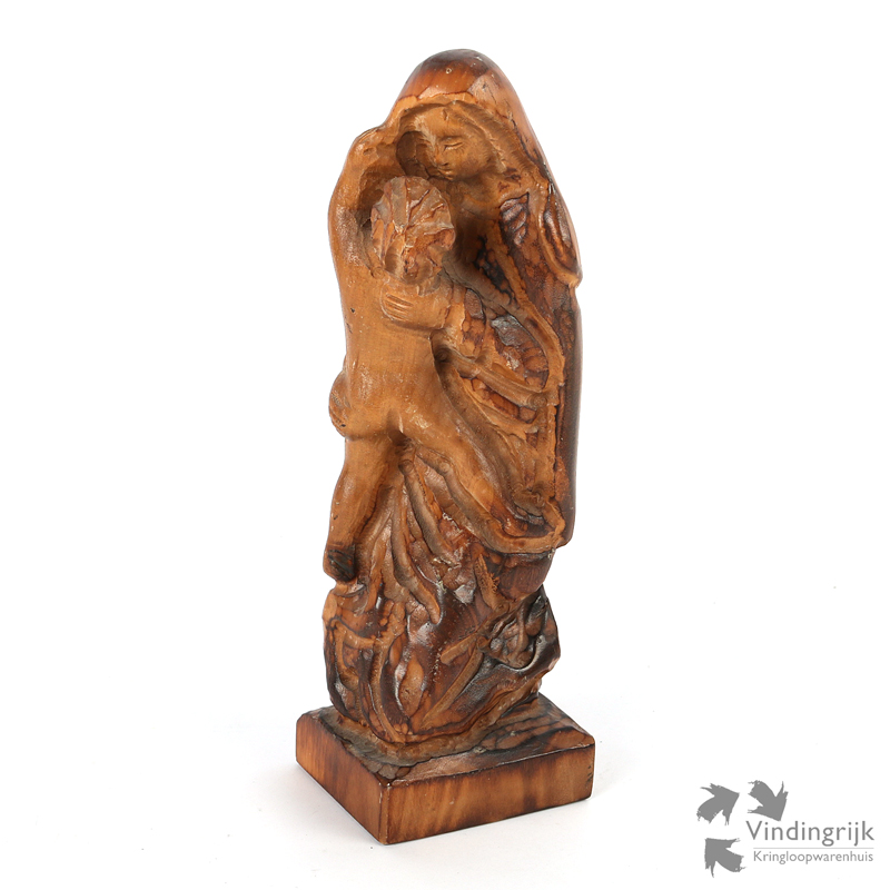 Houten Beeld Maria met Kindje Jezus | Parels Breda