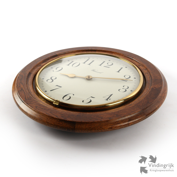 IMG_0436 vintage wandklok Warmink gebold glas West Duitsland Germany klok