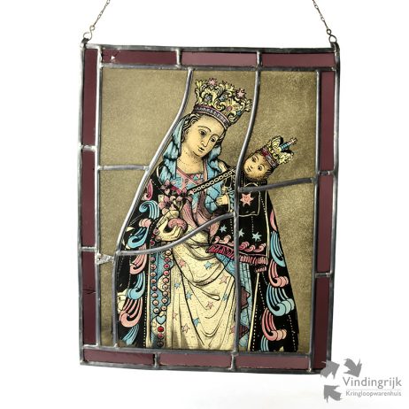 glas in lood raamhanger Maria Jezus Madonna kind raam