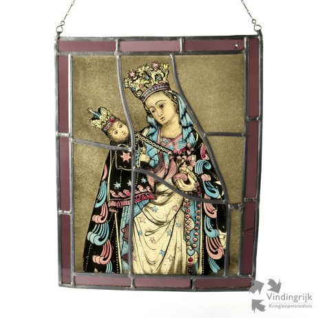 glas in lood raamhanger Maria Jezus Madonna kind raam