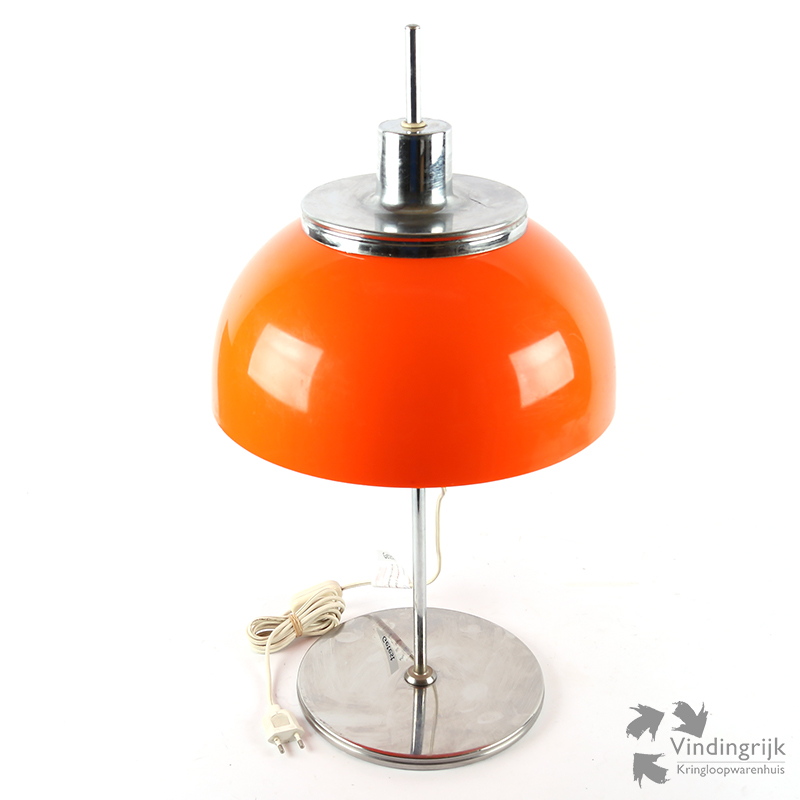 IMG_0860 vintage tafellamp Harvey Guzzini Italië space age lamp oranje verstelbaar