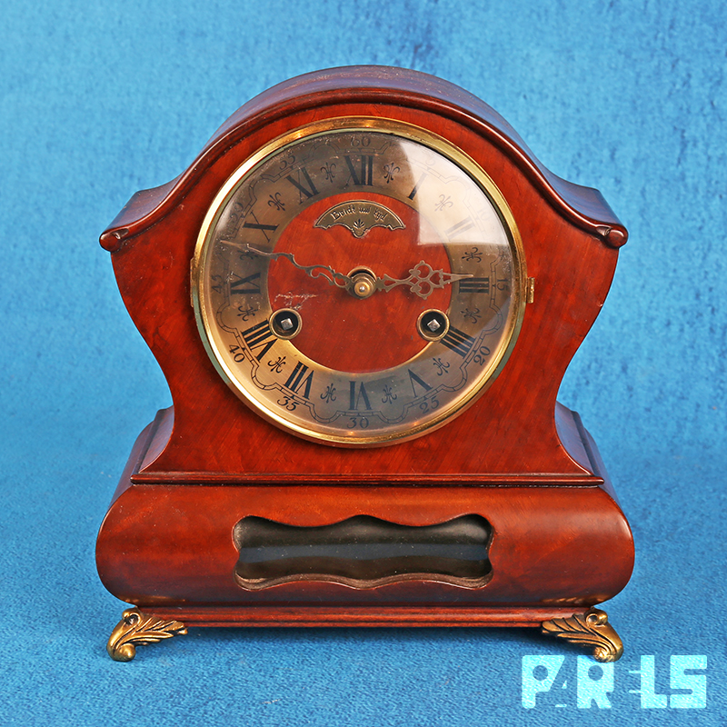 IMG_1851 zeldzaam vintage tafelklokje Wuba Warmink notenhout pendule schouwklok Beidt uw tijd