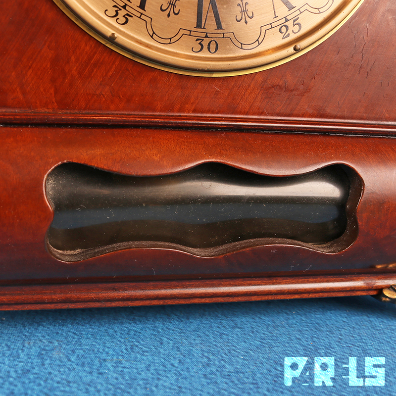 IMG_1855 zeldzaam vintage tafelklokje Wuba Warmink notenhout pendule schouwklok Beidt uw tijd