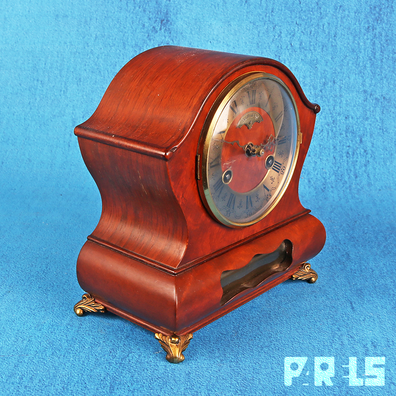 IMG_1857 zeldzaam vintage tafelklokje Wuba Warmink notenhout pendule schouwklok Beidt uw tijd