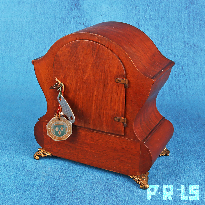 IMG_1858 zeldzaam vintage tafelklokje Wuba Warmink notenhout pendule schouwklok Beidt uw tijd