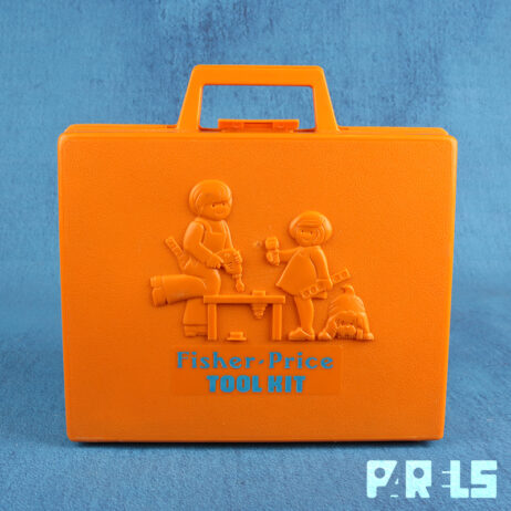 Vintage retro gereedschapskoffer uit de jaren 70 van het bekende merk Fisher Price. Met werkende boor en extra onderdelen. Uw kleine voelt zich een echte klusjesman met deze leuke set.