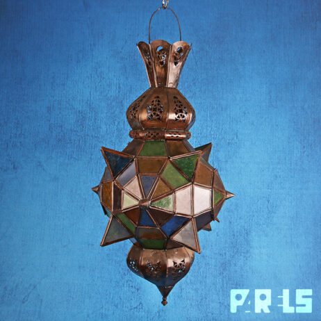 grote Oosterse Marokkaanse lantaarn hanglamp windlicht lamp glas-in-lood