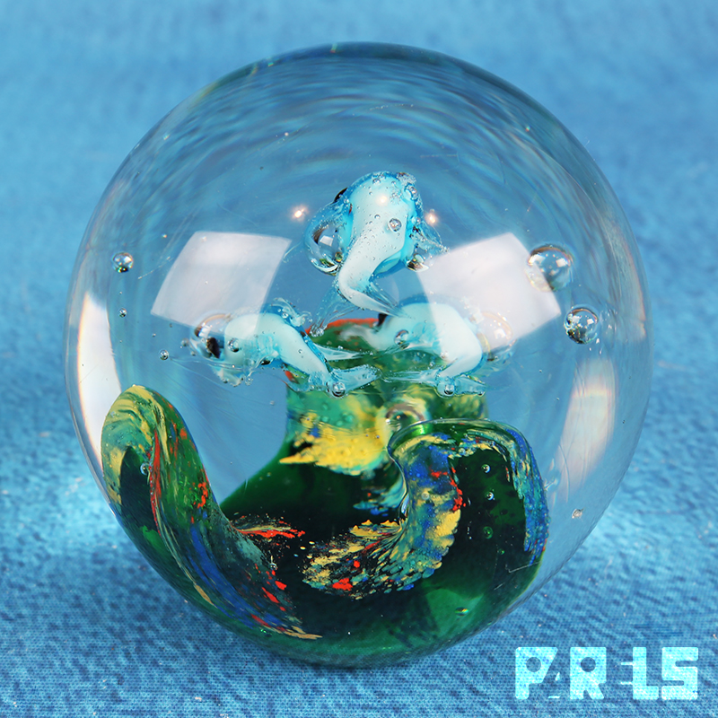 Beeld glas Vogel met luchtbellen 12cm