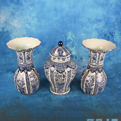 kaststel Royal Boch delftsblauw vintage vaas pot vazen villeroy&boch