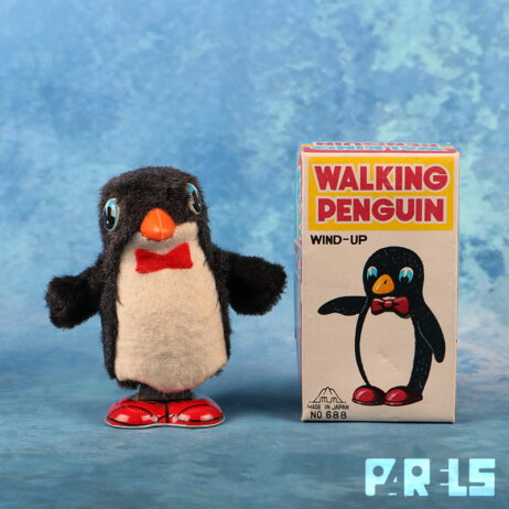 vintage speelgoed pinguïn wind up walking penguin no 688 japan Fuji Press Kogyosho Co., Ltd. mm toys boxed doos collectible toy