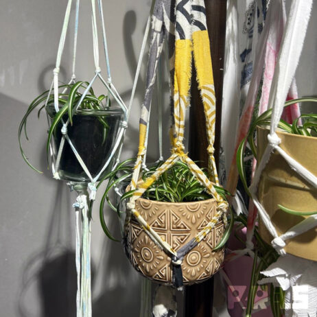 Parels workshop plantenhanger textiel stoffen hergebruik upcycling circulair Breda macramé