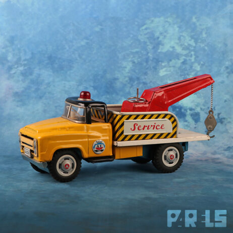 vintage truck takelwagen Asakusa Toy Japan Service kraanwagen oldtimer speelgoedauto vintage retro