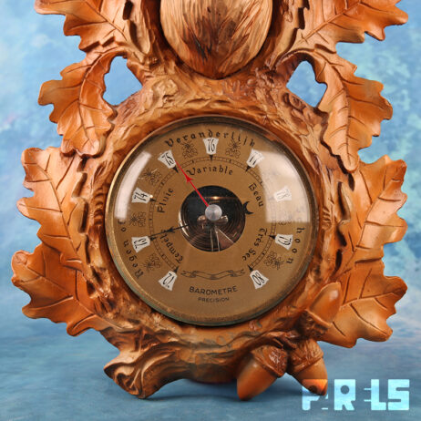 vintage barometer hert gewei Erref Frankrijk France weer voorspelling