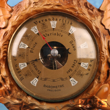 vintage barometer hert gewei Erref Frankrijk France weer voorspelling