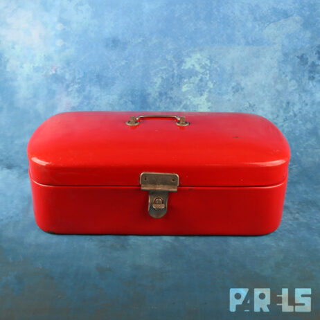 vintage emaille broodtrommel rood