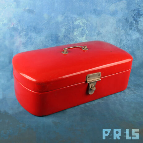 vintage emaille broodtrommel rood