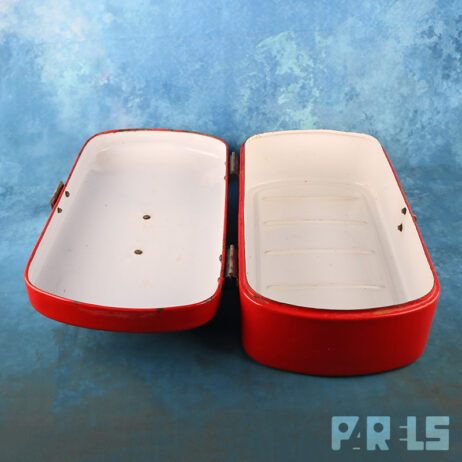 vintage emaille broodtrommel rood