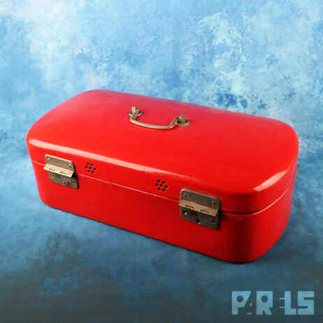 vintage emaille broodtrommel rood