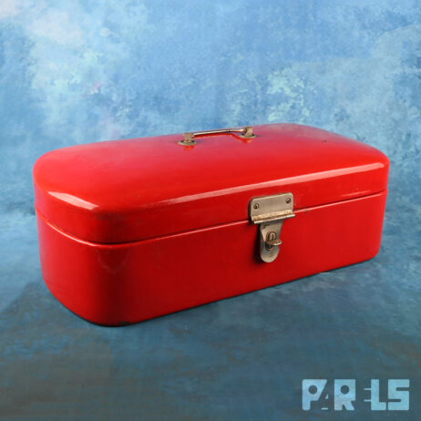 vintage emaille broodtrommel rood
