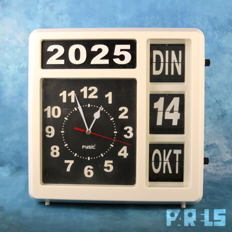 klok kalender wandklok dementie FK-247 Fysic flip-over datum
