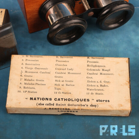 vintage houten stereoscoop glasplaatjes