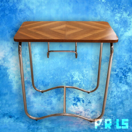 vintage Bauhaus Bijzettafel Art Deco verchroomd buizen