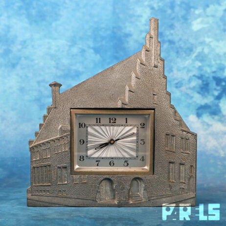Vintage Ellis Spaarklok Hooge Huys Alkmaar wekker trapgevelhuis