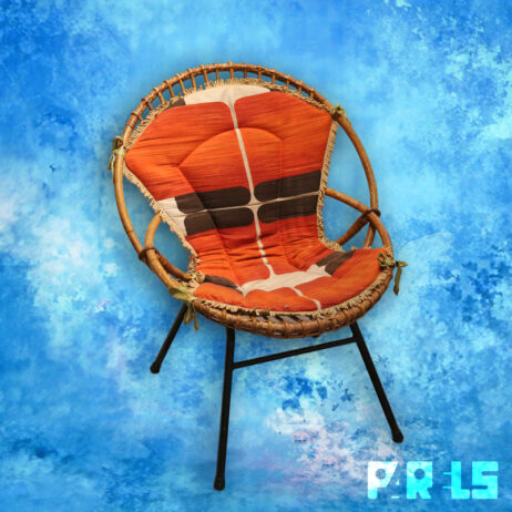 vintage rotan kinderstoel Rohé Noordwolde stoel retro stoelkussen