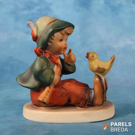 Hummel beeldje 63 Singing Lesson Goebel porselein vogel jongen