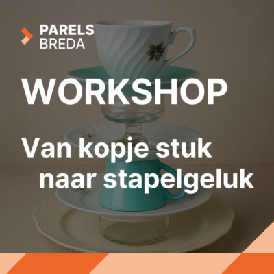 Parels workshop van kopje stuk naar stapelgeluk servies etagère