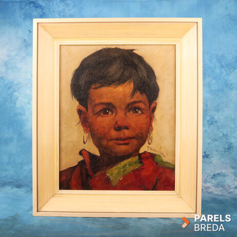 olieverfschilderij Okke Jeanne Brandsma kunstenares kind zigeuner schilderij ingelijst