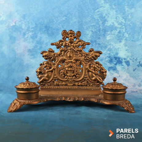 antiek inktstel brons rococo revival brievenstandaard