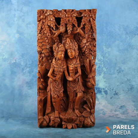 balinees houtsnijwerk rama sita ramayana figuren flora reliëf