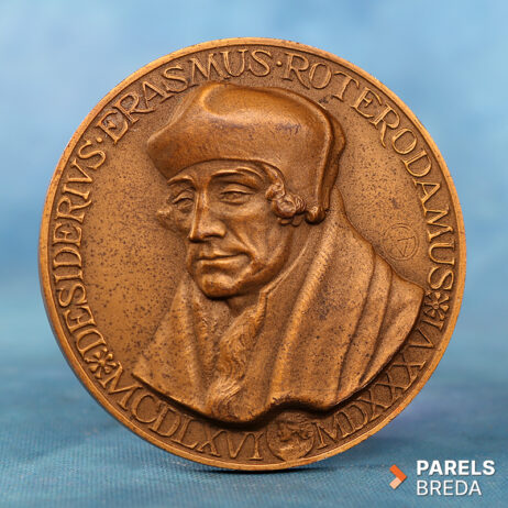 Erasmus portretpenning Desiderius Erasmus reliëf bronzen penning latijnse inscriptie humanistisch ontwerp Quentin Metsys