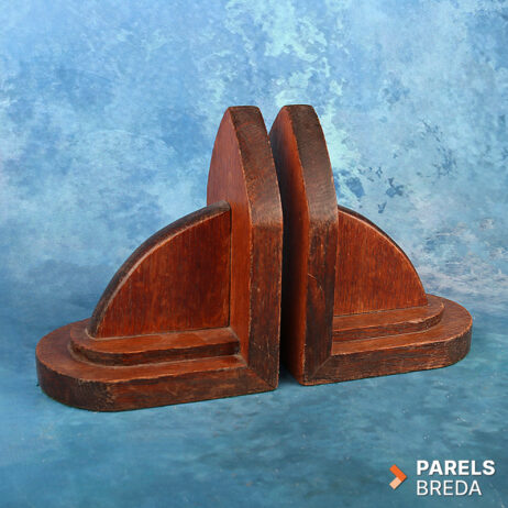 vintage boekensteunen art deco amsterdamse school houten set