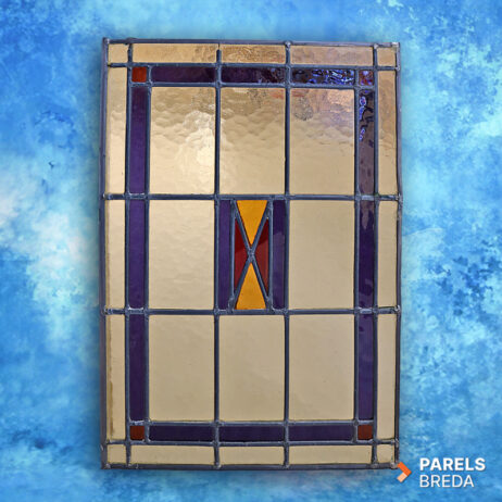 glas-in-lood paneel raam geometrisch motief structuurglas voorzetraam