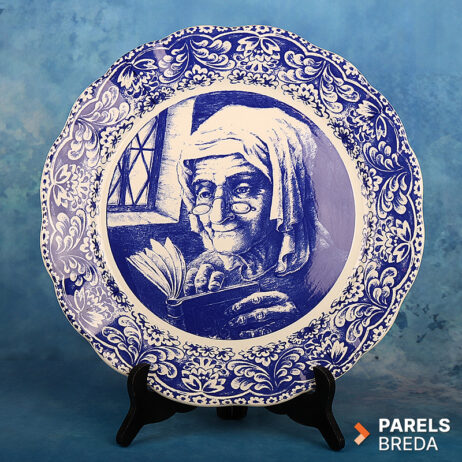 Boch, Boch Frères, Boch Belgium, Wandbord, Keramiek, Blauw Wit, Delfts Blauw, Visser, Maritiem, Vintage, Belgisch Aardewerk, Verzamelobject