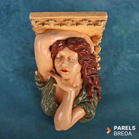 vintage wandconsole kariatide figuur wandornament console klassieke wanddecoratie figuratieve decoratie